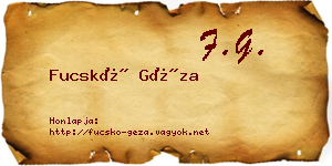 Fucskó Géza névjegykártya