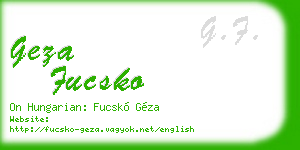 geza fucsko business card