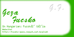 geza fucsko business card